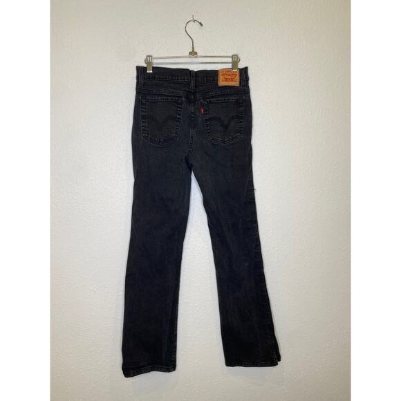 Levi’s Perfectly Slimming Bootcut 512 Sz 10M Distressed Cotton Stretchy Charcoal - Picture 7 of 16